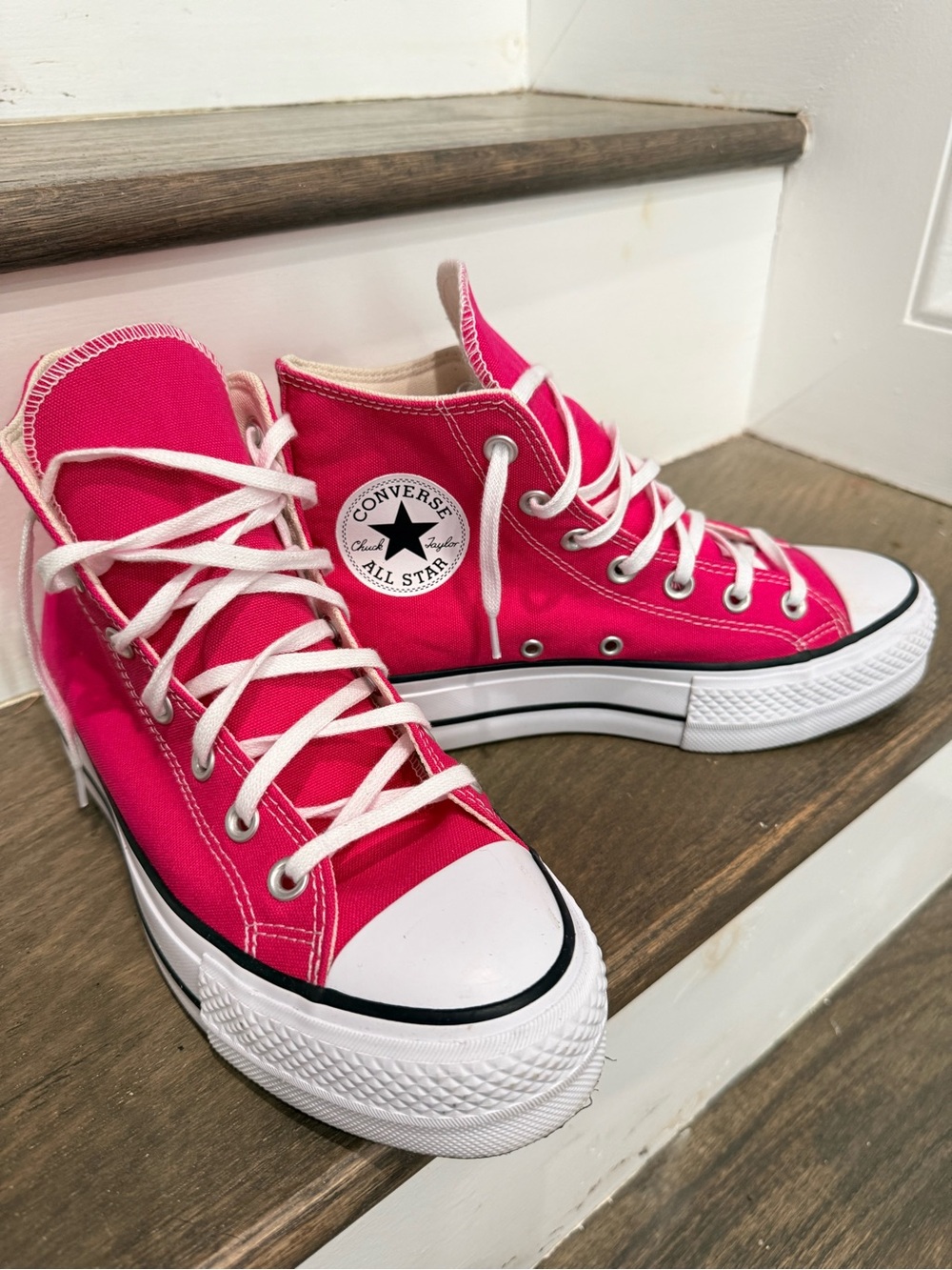 Converse Hot Pink High Top All Star Sneakers
